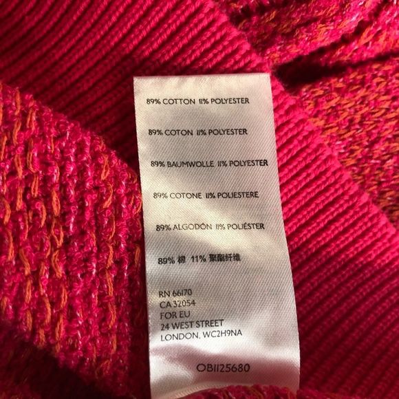 Free People Hot Pink Riptide V-Neck Knit Sweater NWT - Picture 11 of 13